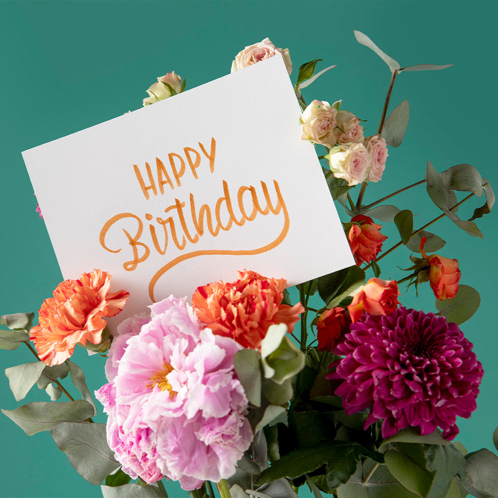 Happy Birthday flowers card