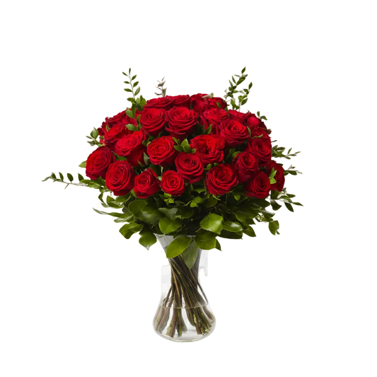 Two Dozen Long Stem Red Roses