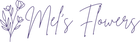 Mel's Flowers logo with floral design