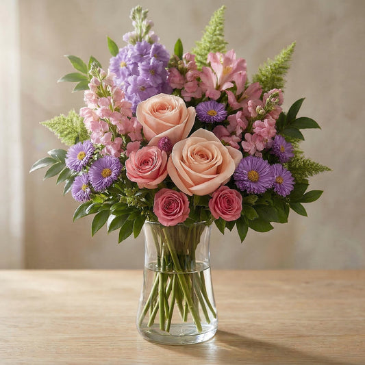Blush & Berry Bouquet - Flower Delivery New Zealand