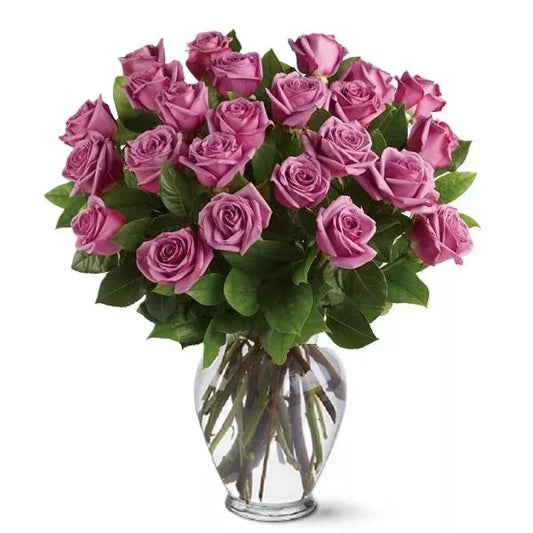 two dozen lavender rose bouquet