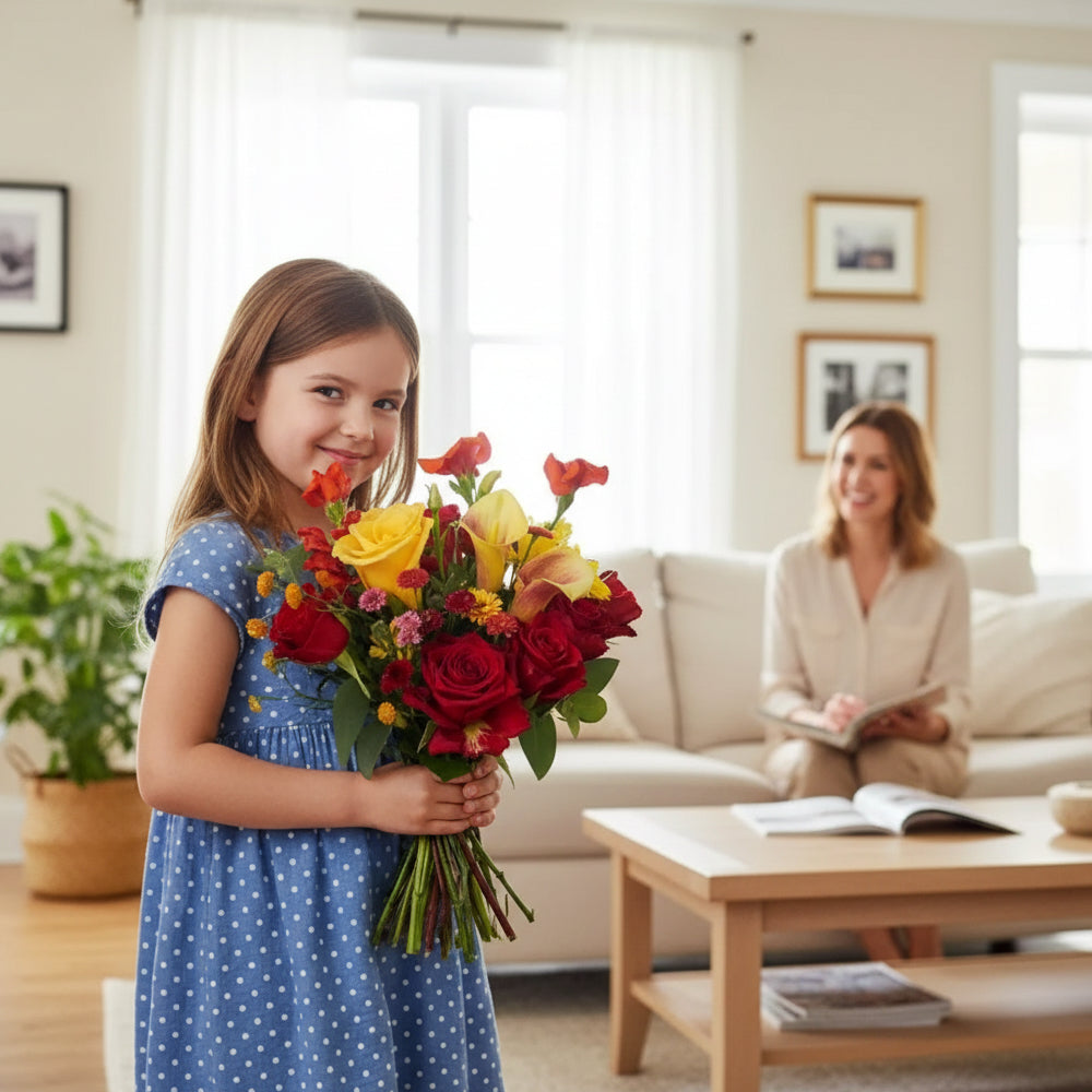 Crimson Sunrise – flower bouquet by Mel's Flowers New Zealand – view 2