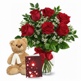 Half Dozen Sweetheart Rose Combo