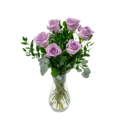 Half Dozen Lavender Roses - Flower Delivery New Zealand