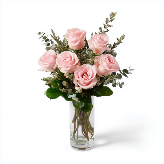 Half Dozen Pink Roses