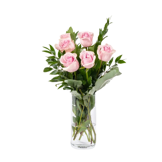 Half Dozen Pink Roses