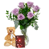 Half Dozen Lavendar Roses Combo