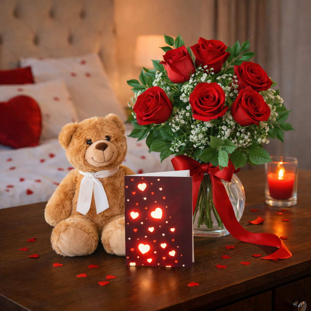 Half Dozen Sweetheart Rose Combo