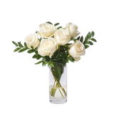 Half Dozen White Roses