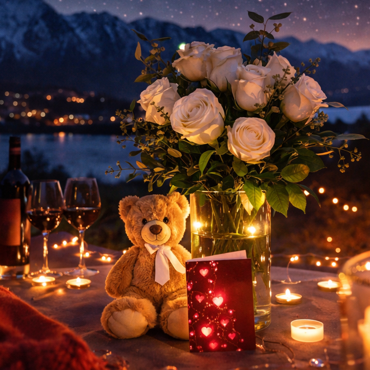 Half Dozen White Roses Combo - Flower Delivery New Zealand