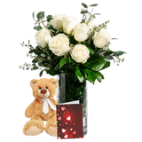 Half Dozen White Roses Combo