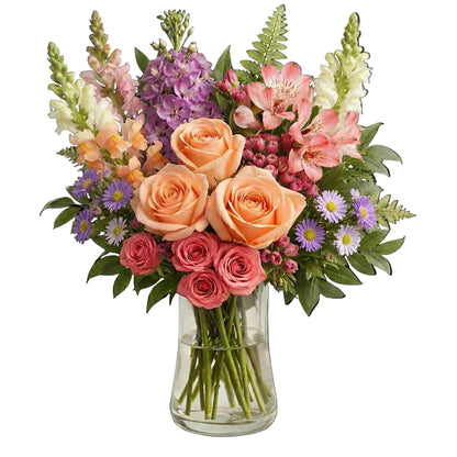 Blush & Berry Bouquet - Flower Delivery New Zealand