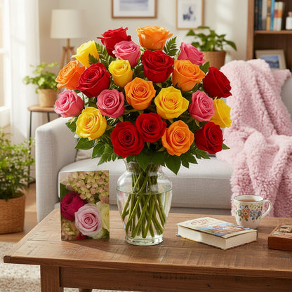 Two Dozen Assorted Long Stem Roses