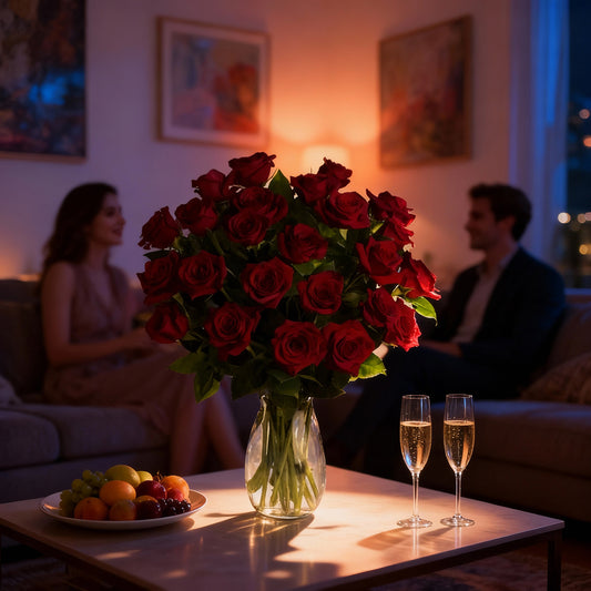 Two Dozen Long Stem Red Roses