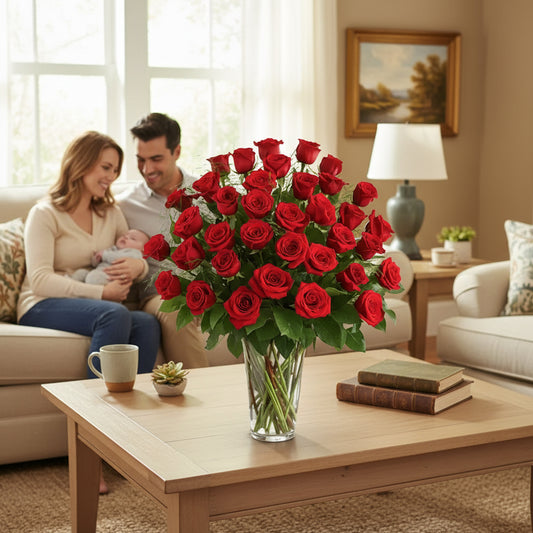 Three Dozen Long Stem Red Roses – rose arrangement by Mel's Flowers New Zealand – view 2