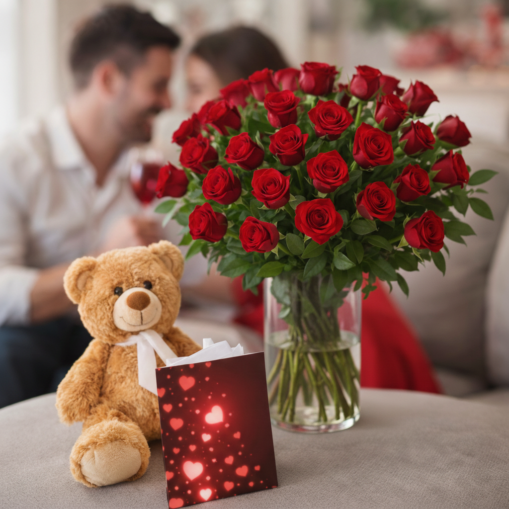Three Dozen Long Stem Red Rose Combo - Flower Delivery New Zealand