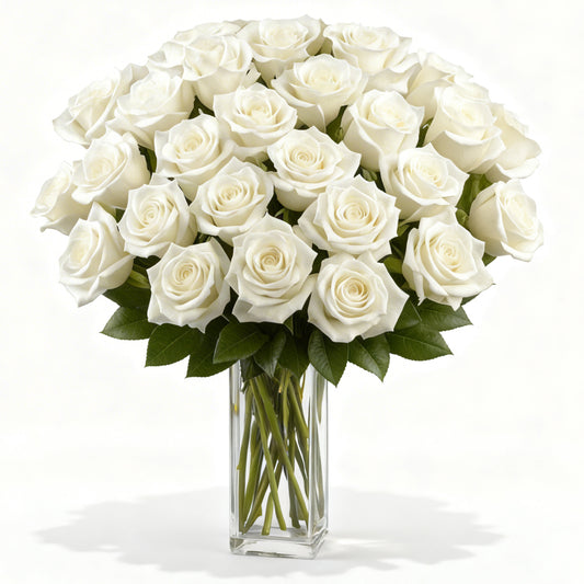 Three Dozen Long Stemmed White Roses