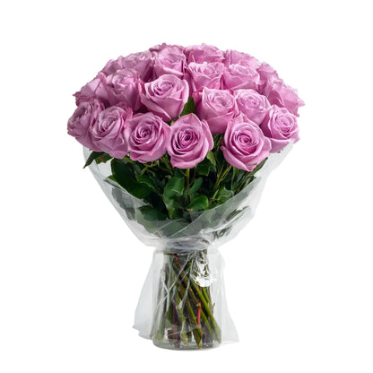 Two Dozen Long Stem Lavender Roses – rose arrangement by Mel's Flowers New Zealand