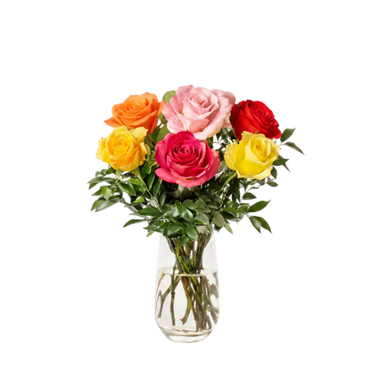 Half Dozen Assorted Long Stem Roses