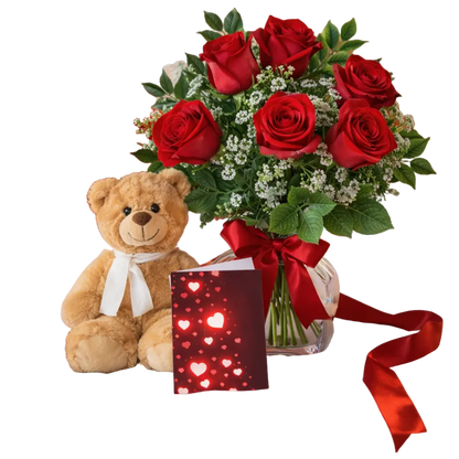 Half Dozen Sweetheart Rose Combo