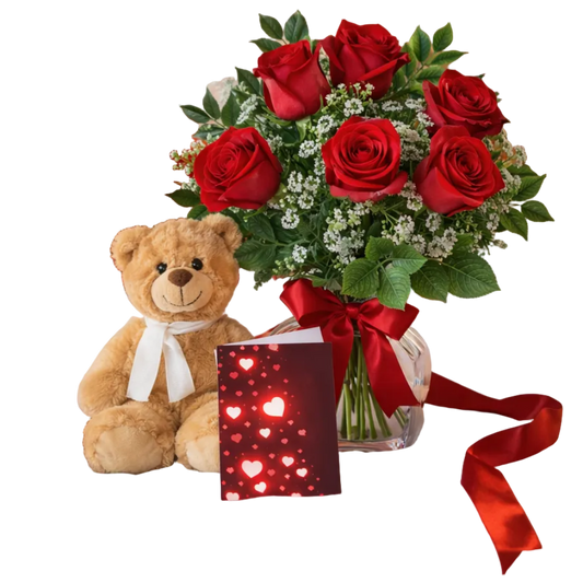 Half Dozen Sweetheart Rose Combo