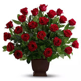red funeral flowers