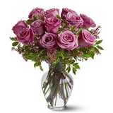 One Dozen Long Stem Lavender Roses - Flower Delivery New Zealand