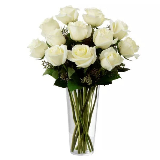 white rose bouquet