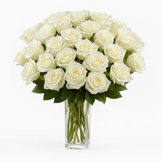Three Dozen Long Stemmed White Roses